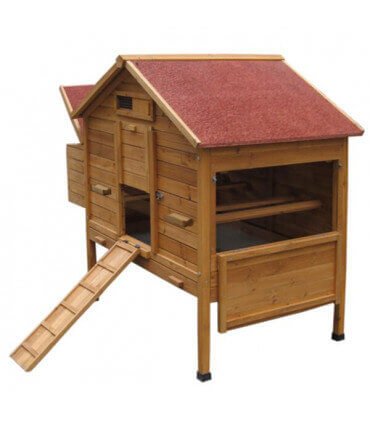 poulailler bois et bitume sur pilotis