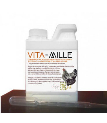 Multi-Vitamines 250 ml pour volaille et gibier a plumes. Convient aux pondeuses et aux poussins en croissance.