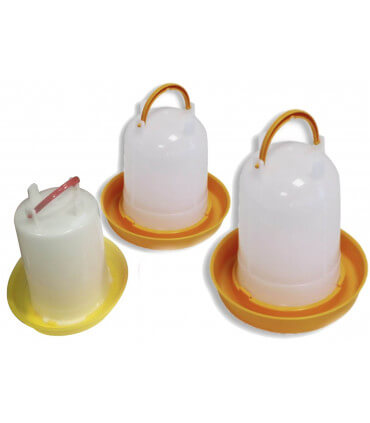 Abreuvoir plastique siphoïdes pour les poules et poussins. réservoirs d'eau de 1 à 10 litres.
