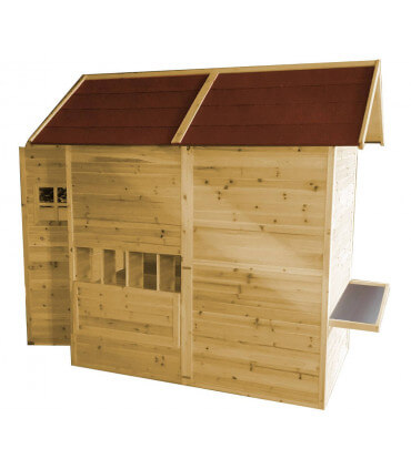Grand poulailler bois Vila Fabiola avec ouvertures, plancher anti-nuisibles. 2 perchoirs adaptés aux poules.