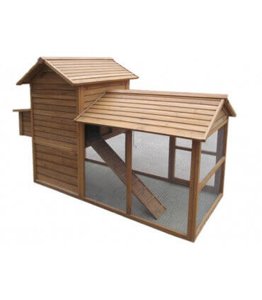 Poulailler bois en kit avec volière pour 5 poules. Pratique et design.