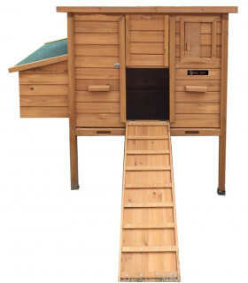 Poulailler bois design 5/7 poules sur pilotis. porte motorisable, pondoir double.
