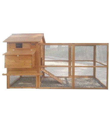 Poulailler avec volière pour 10 poules