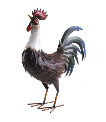 Grand coq métal laqué