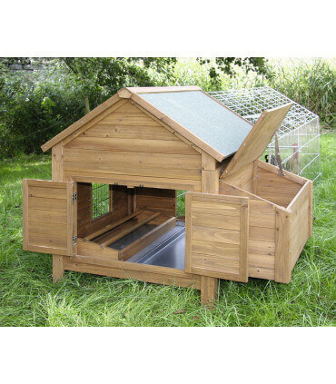 Grand pondoir XXL pour poulailler bois Emie-lit et perchoirs offerts. Convient pour 6/8 pondeuses.