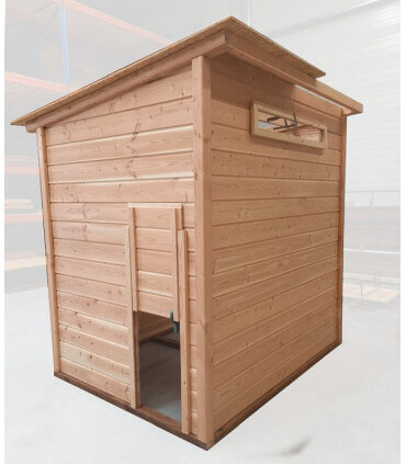 Poulailler bois pour abri oies réalisé sur-mesures. Fabrication Française en bois de douglas.