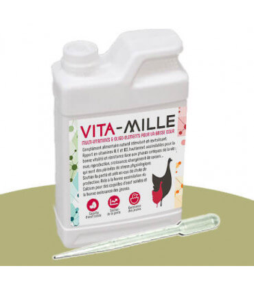 Complément naturel pour la vitalité des poules. multi-vitamines.