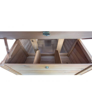 Pondoir bois 3 nids du poulailler duplex de Miranda pour 4/6 poules pondeuses pou d'ornement.