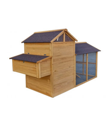 Beau poulailler bois 4/5 poules avec enclos grillagé anti-fouines. pondoir 3 nids et perchoirs suspendus.