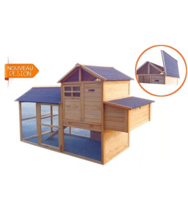 Détail de toit du poulailer design Miranda pour 6 poules