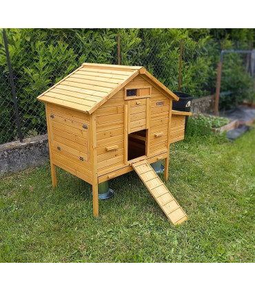 Poulailler design version originale sur pilotis pour 6/8 poules, mobile et solide.