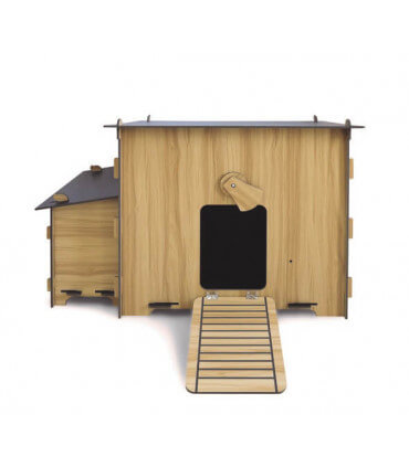 petit poulailler design 4 poules en plaques HPL moderne mobile et solide.