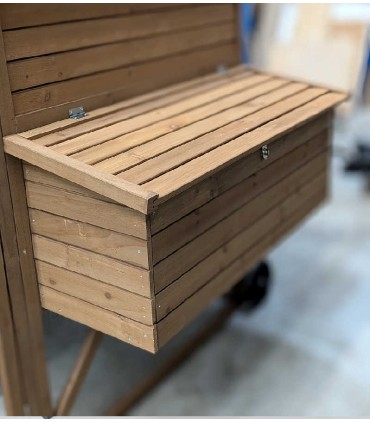 Pondoir xxl poules pondeuses, 3 nids grand format pour poulailler Carav'Ailes, toit bois.