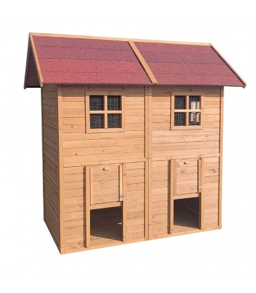 Poulailler Bois 10 poules Vila Fabiola avec tiroir de nettoyage triple pondoir et plancher anti nuisibles.