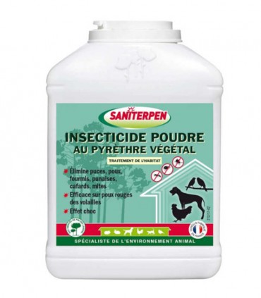 Insecticide poudre, SANITERPEN anti-poux rouges des poules et volailles. tue les poux et puces.