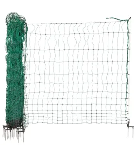 Filet à poules 25m avec piquets rigides pour enclos volaille hauteur 170 cm.