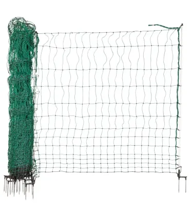 Filet à poules 25m avec piquets rigides pour enclos volaille hauteur 170 cm.