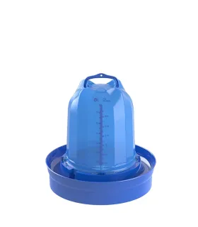 Abreuvoir bleu plastique design pour poules 8 Litres d'eau