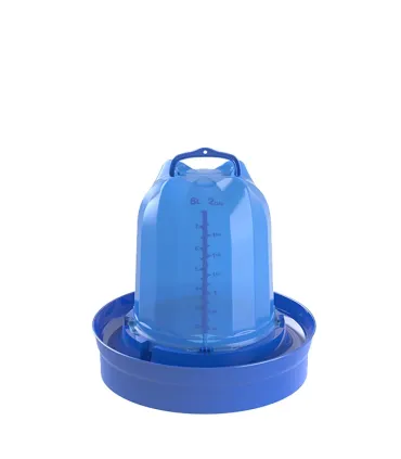 Abreuvoir bleu plastique design pour poules 8 Litres d'eau