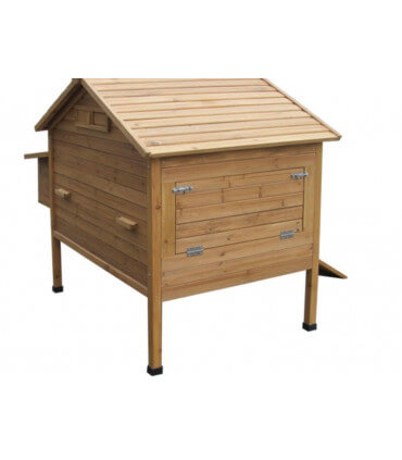 Poulailler bois sans enclos idéal 6/8  poules sur pilotis avec 2 nids dans le pondoir.