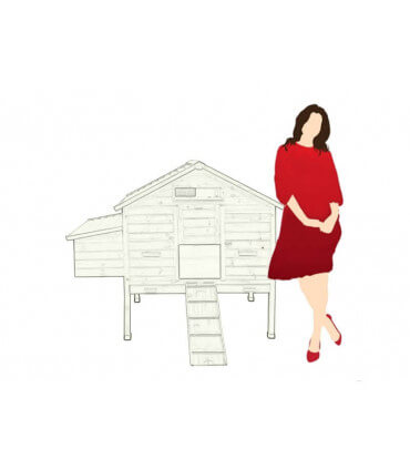 vue grandeur nature du poulailler bois Pilotis de Magguy pour 6/8 poules pondeuses ou naines.